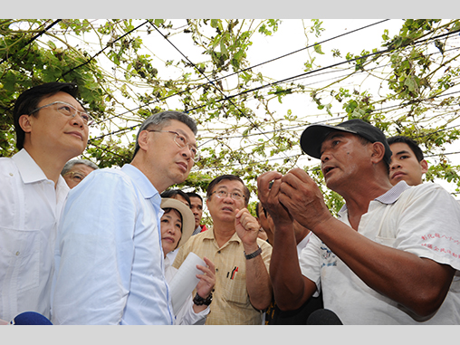 Premier Chen surveys damage to bitter gourds in Changhua County